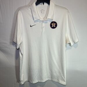 Nike Dri-FIT Tour Golf Polo Houston‎ Astros Men's Size XXL White 2XL Baseball